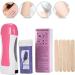 Professional Hair Removal Set - Wax Roller 100g Thermal Wax 5 Wood Spatulas & 100 Paper Strips - Lavender Color - Buy Online on GoSupps.com