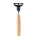Security razor wooden handle back
