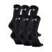 Under Armour Adult Cotton Crew Socks, Multipairs 6 Black/Gray (6-pairs) Large