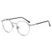Firmoo Blue Light Blocking Reading Glasses UV 400 Computer Reading Gaming Glasses with Anti Glare Anti Eyestrain Lens Round Vintage Metal Frame Silver-new 1.0 x