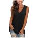fashsgirl Womens Tank Tops Sleeveless V Neck T Shirts Summer Basic Tops Casual Blouse Loose Fit Workout Yoga Shirt B Black XX-Large
