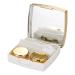 Contact Lens Case Mini Cute Contact Lens Case with Mirror Container Storage Box for Man and Women Travel(Gold)