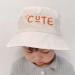 XYIYI Kids Bucket Hat | Adjustable Sun Beach Hat for Boys Girls 12-24 Months | Cute Beige & Graffiti Letters Print - Buy Online on GoSupps.com