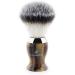 Premium Synthetic Hair Shaving Brush with Silver Tip & 3 Edge Razor - Ideal for Hair Care with Nickel Plated Stand - Buy Online on GoSupps.com