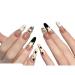 KEMKEY Handmade Nail Art Wear Nail Hand-painted Stars White False Nails Removable Long Models(Medium)