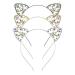 3pcs Cat Ears Rhinestone Headbands | Women's & Girls' Party Cosplay Accessories for Halloween & Makeup - Buy Online on GoSupps.com