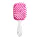 Comb Women's Scalp Massage Comb Hair Brush Women's Hollowed Out Home Salon Hair Styling Tool Comb Wide Tooth Comb (Color : Transparent-Rose red)