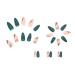 Magrace Almond Press-on Nails Medium Green French Tips - 24 pcs False Nails with Designs for Women | A-30 - Buy Online on GoSupps.com