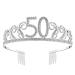 BABEYOND Crystal 50th Birthday Tiara - Silver Rhinestone Princess Crown - Buy Online on GoSupps.com