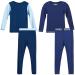 Black Bear Boys' Thermal Underwear Set - 4 Piece Performance Base Layer Long Sleeve T-Shirt and Long Johns Set Navy/Light Blue Medium