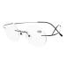 Eyekepper Titanium Rimless Round Reading Glasses Circle Reader Black +1.75