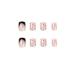 Justotry 24-Piece Black French Angular Press-On Nails with Floral Design | Short Square Fake Nails for Women | Classic Artificial Fingernails - Buy Online on GoSupps.com