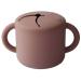 Jollytot | Silicone Snack Cup | Travel Snack Cup for Toddler and Baby | No Spill Food Container for Kids | Spill Proof Cup | Dishwasher Safe Snack Container | Snack Keeper | Trendy Snack | (Rosewood)