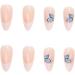 Justotry 24 Pcs Butterfly Almond Short False Nails | Milky White French Press on Nails | Nude Fake Nails with Nail Glue | Stiletto Medium Stick on Nails for Women - Buy Online on GoSupps.com