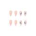 Justotry 24-Piece Butterfly Almond Press-On Nails | Milky White French Tips | Pretty Nude Stiletto Fake Nails for Women - Buy Online on GoSupps.com
