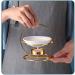 Ikaar Ceramic Flower Pattern Tealight Fragrance Lamp - Aroma Diffuser & Essential Oil Holder in Gold | International Shipping Available - Buy Online on GoSupps.com