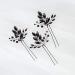 Kercisbeauty Wedding Black Crystal Hair Pins for Bride Bridal Bridesmaid Headpiece Prom Hair Accessory 3pcs