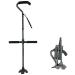 Cane Folding Telescoping Aluminum Alloy Curv Crutch T-Handle Old Man Cane Four Feet Ultra Light Folding Elderly Auxiliary Walking Retractable Ltifunction Parent Handmade Smooth Sailing