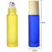 10 Pcs Frosted Glass Essential Oil Roll-On Bottles - 10ml Refillable Perfume Vials with Stainless Steel Balls & Wood Grain Caps - Purple Travel Massage Rollers - Buy Online on GoSupps.com