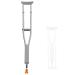 Folding Underarm Crutches Push Button Adjustable Axillary Crutches Shock Absorber Walking Cane for Adults Elderly Silver 1 Count Run forward