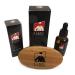 G.B.S Advance Conditioning Beard Kit Wooden Handle Boar Bristle Beard Brush and Unscented Conditioning Beard Oil