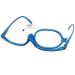 Clear Make Up Glasses Flip Up Lens Magnifying Eyeglasses Eye Makeup Glasses for Women (Blue 4.0)