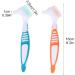 Autuuckee 2 Portable Toothbrushes Set - Double-Bristled Dental Care for False Teeth - Multi-Layered Bristles - Green & Orange | International Shipping Available - Buy Online on GoSupps.com