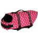 Dog life jacket swimming safety coat swimming vest lifeguard with grip for small dog puppies large dog (red dot l) l red dot point
