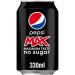 Pepsi Max No Sugar Cola Cans 24 x 330ml | Sugar-Free Carbonated Soft Drink | Refreshing Pepsi Taste with Thank you Card - Buy Online on GoSupps.com