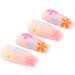 Coffin False Nails Long Fake Nails French Flowers Press on Nails Ballerina Acrylic Stick on Nails 24pcs for Women and Girls (Color : PINK Size : D) - Buy Online on GoSupps.com