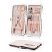 Maincure Set MOMSIV Professional 12Pcs Stainless Steel Nail Clippers Set Pedicure Kit Grooming Tools with PU Leather Case for Girls and Women Gift Rose Gold