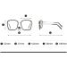 Buy Ltsrll Oversized Square Reading Glasses | Blue Light Blocking Metal Computer Glasses | Glare-Free HD | Transparent +0.00 Size - International Shipping Available - Buy Online on GoSupps.com