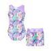 Sxiwei Kids Girls Metallic Sleeveless Gymnastics Leotard Ballet Dance Jumpsuit with Shorts Set Colorful Shadow 16 Years