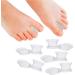Povihome 10 Pack Gel Bunion Corrector and Toe Spacers Separators and Straightener Orthotics (4/10''Thick) for Sports Activities, for Men and Women Overlapping Toes, Bunion Pain Relief - Small Size Clear Small (Pack of 8) + Clear Large (Pack of 2)