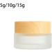 Dajidafu Glass Woman Face Cream Dispenser Replacement Wood Grain Lid Anti-corrosive Makeup Cosmetic Travelling Empty Container 15g - Buy Online on GoSupps.com