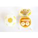 Contact lens case storage container case set mirror motif football yellow NEW