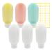 HLIWS 6 Pcs 60ml Travel Leak Proof Refillable Bottles Frosted Travel Containers for Lotion Liquid Shampoos with 56 pcs Labels(1 Red 1 green 1 yellow + 3 white) Coloured Dispenser Bottle - 6