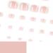 White Flower Square French Press Fake Toenails - 24Pcs Full Cover Nail Tips for Women | Summer Stick-on Toenails with Removable Glue - Buy Online on GoSupps.com