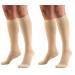 Truform Short Length 30-40 mmHg Compression Stockings for Men and Women Reduced Length Closed Toe Beige Medium (Pack of 2) Beige (Closed Toe) Medium (1 Pair) (Pack of 2) 30-40 mmHg