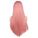 SUNNYBLUEE Long Straight Middle Wig Lady Black White Pink Orange Purple Gray Hair Heat Resistant Synthetic Hair Wig pink