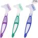 XLKJ 3-Piece Prosthesis Brush Set - Ergonomic Double-Bristled Toothbrush for Cleaning False Teeth - Buy Online on GoSupps.com