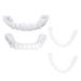 Flipped warm 2 pairs of dentures prostheses fake teeth top and below cosmetic veneers teeth set teeth to put teeth for on snap on veneers for men women false teeth