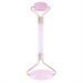 Rose quartz massage roller double-head face scooter crystal-jade massage device skin care slimming facial scooter wrinkle removal scooter (gold)