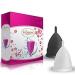 Blossom Menstrual Cup Say No to Tampons | 1 Large 1 Small Cup 2 Blossom Cups | Get Blossom Cups for Menstrual Days| Period Cup Reusable Menstrual Cup Silicone Cup (Small White - Large Black)