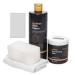 Furniture Clinic - Easy Leather Restoration Set - Leather Cleaner and Color Refreshment balm - scratches Solvation bleaching - car seats sofas clothing shoes and bags (white)