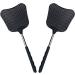 Stainless Telescopic Steel Fly Swatter Long Handle Mosquito Repellent Swatter Fly Killer Swatter (2 in Black)