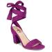 Trary Pink Purple Nude Red Black Heels for Women Lace Up Chunky Heels for Women Strappy Heels for Women Sandals High Platform Stripper Heels Comfortable Wide Width Tie Up Heels 3 Inch Open Toe 8 Purple
