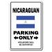 Nicaraguan Parking Sign | Indoor/Outdoor | Funny Home D cor for Garages Living Rooms Bedroom Offices | SignMission Gag Novelty Gift Funny Nicaragua Central America Map Sign Wall Plaque Decoration