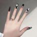 Temperament Enhancement Nail Patch Hand-Made Manicure French Plaster Glue Pearl Floral Fake Nails Autumn and Winter end Long Detachable (10-Piece Package) (Size : S) Small