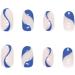JUSTOTRY 24 Pcs Short Dark Blue French False Nails - Swirl Design Press on Nails for Women | Nail Art Glue Included - Buy Online on GoSupps.com